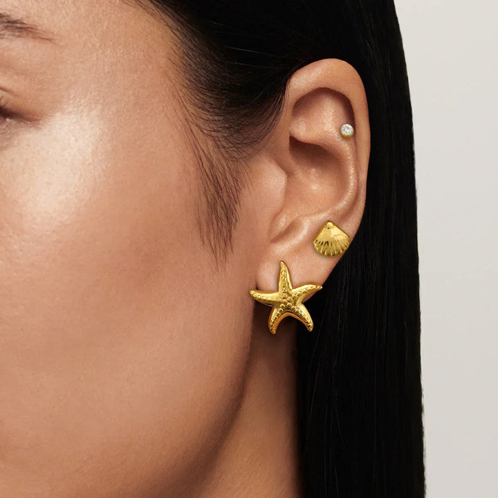 Gold-Plated CZ Ocean Earring 3-Piece Set