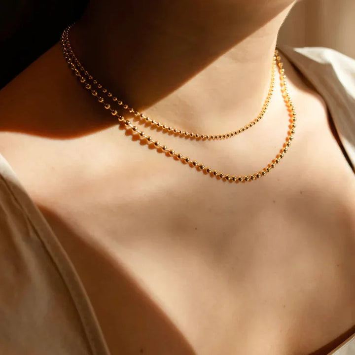 Gold-Tone Beaded Chain Necklace Set