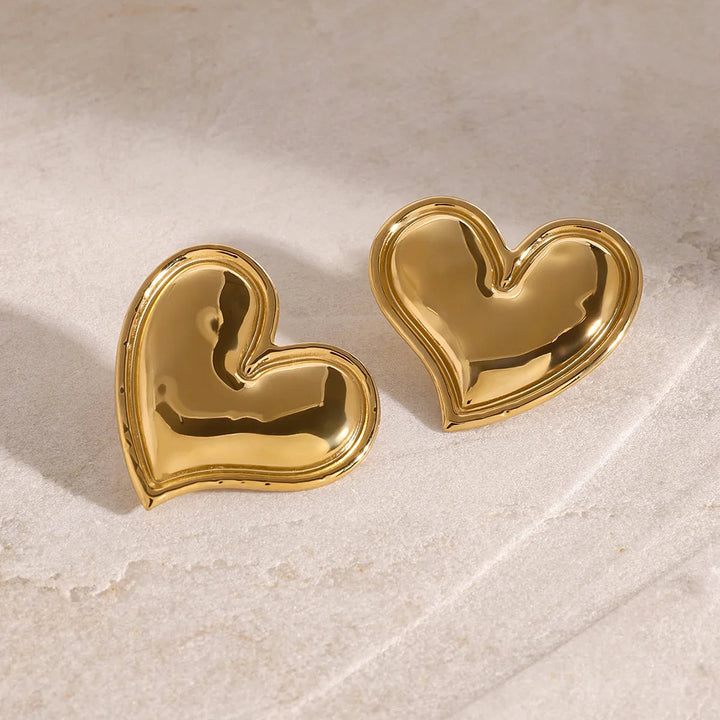 Gold-Plated Heart Drop Earrings for Women