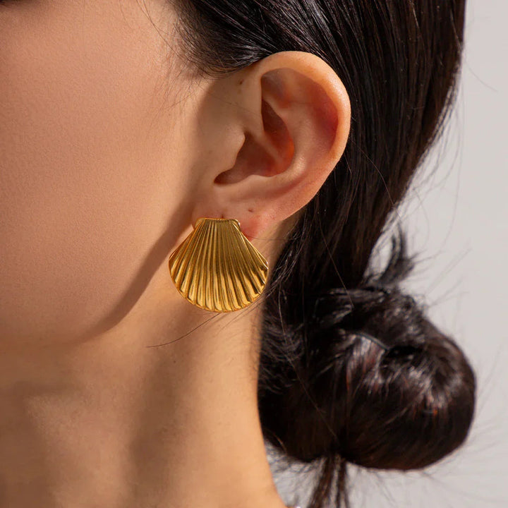 Gold-Plated Seashell Earrings