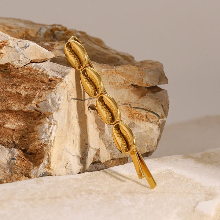 Gold-Plated French Pin with Coffee Bean Design