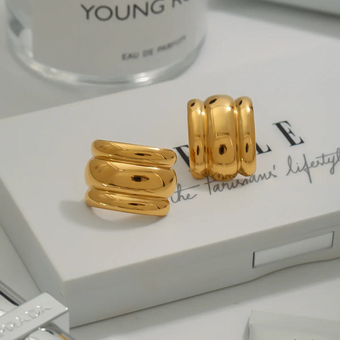 Gold-Plated Chunky Arch Earrings for Women