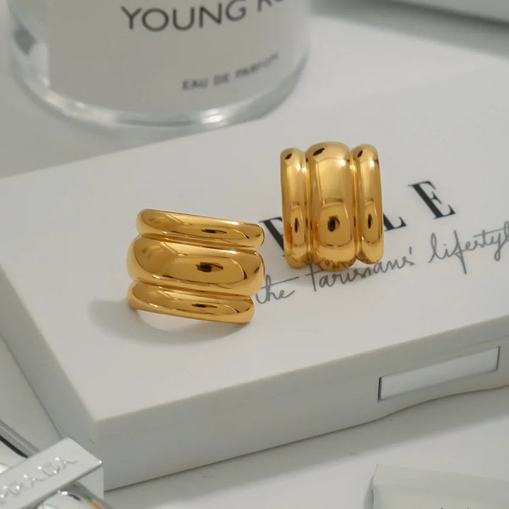 Gold-Plated Chunky Arch Earrings for Women