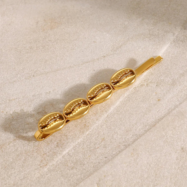 Gold-Plated French Pin with Coffee Bean Design