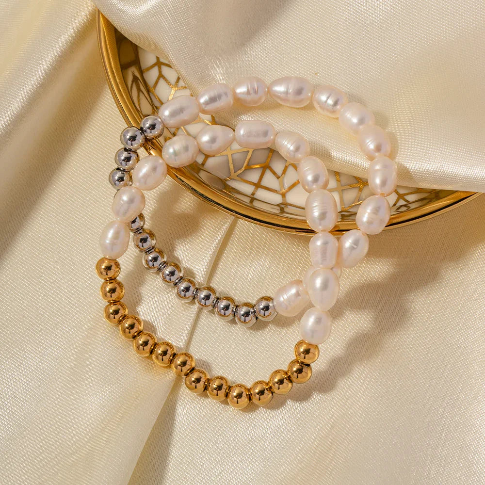 Gold-Plated Freshwater Pearl Bracelet