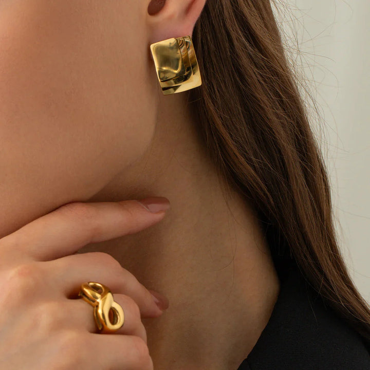Gold-Plated Geometric Hypoallergenic Earrings