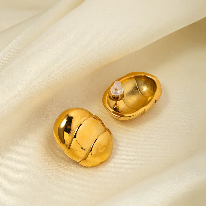 Gold-Plated Scarab-Inspired Earrings for Timeless Elegant Look