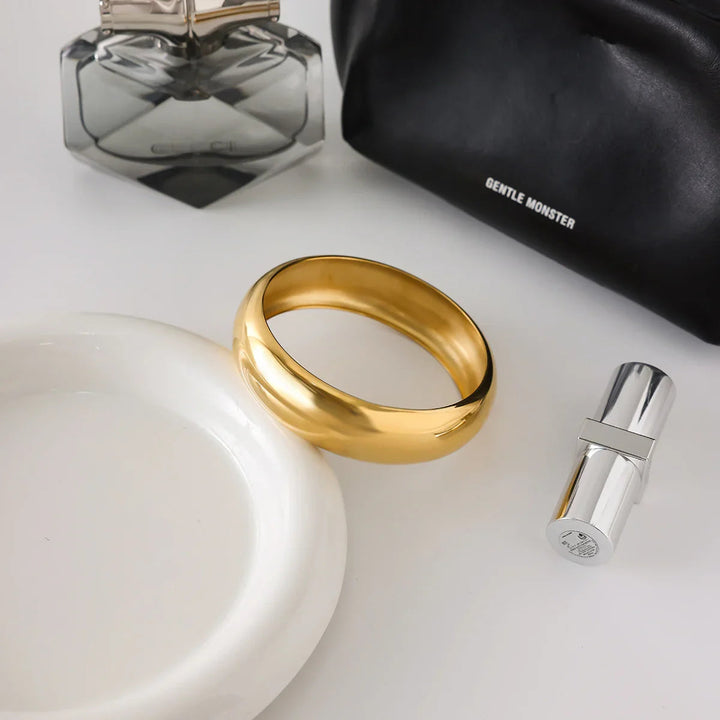 Chunky Gold Plated Bangle Bracelet for Women