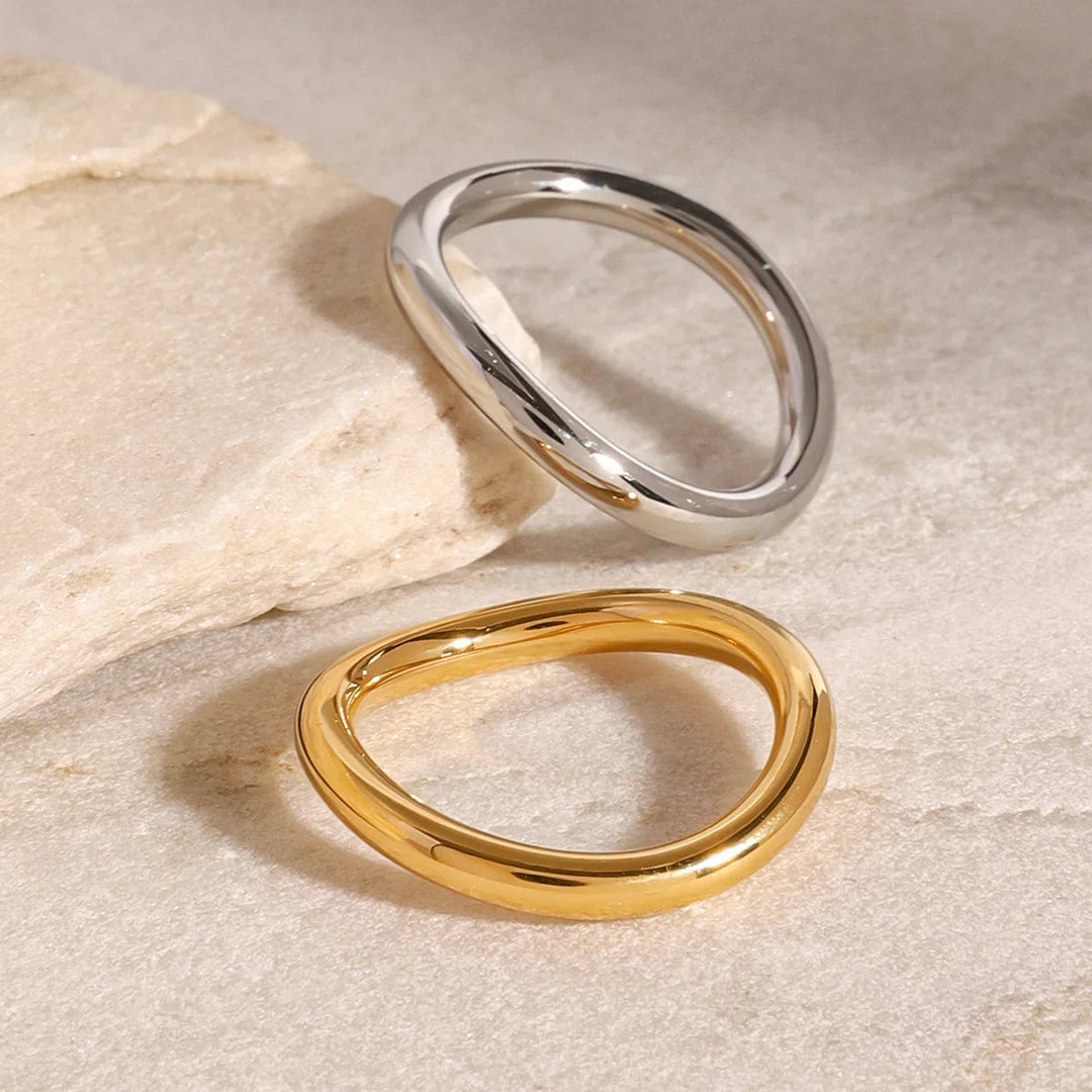 Gold-Plated Silver-Tone Stackable Ring Set