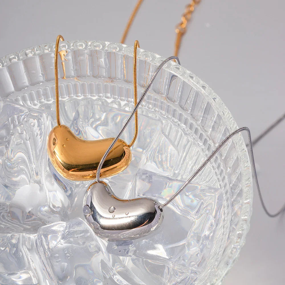 Gold-Plated Pendant Necklace with Stainless Steel