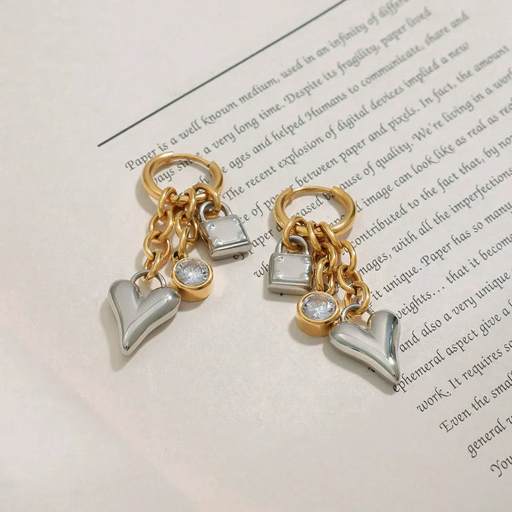 Gold-Plated Cubic Zirconia Drop Earrings for Women