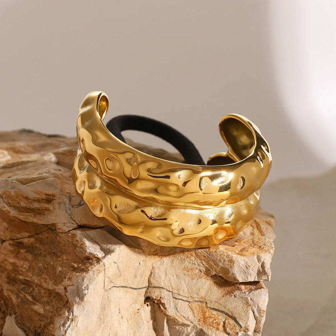 Gold-Plated Stainless Steel Double Arch Pony Cuff