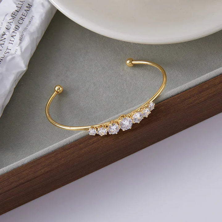 Gold-Plated CZ Bangle for Women