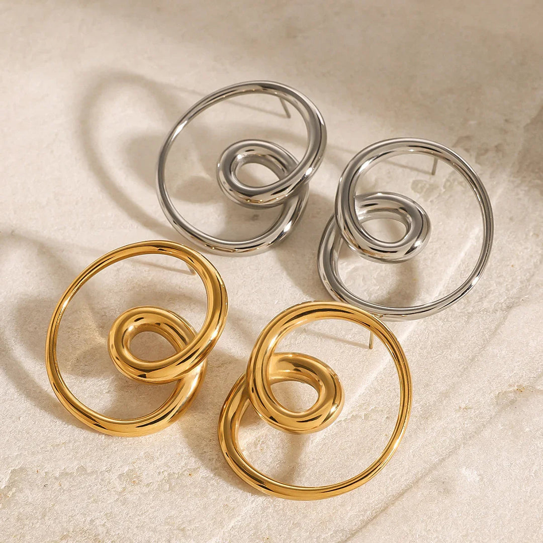 Gold-Plated Twisted Hoop Earrings