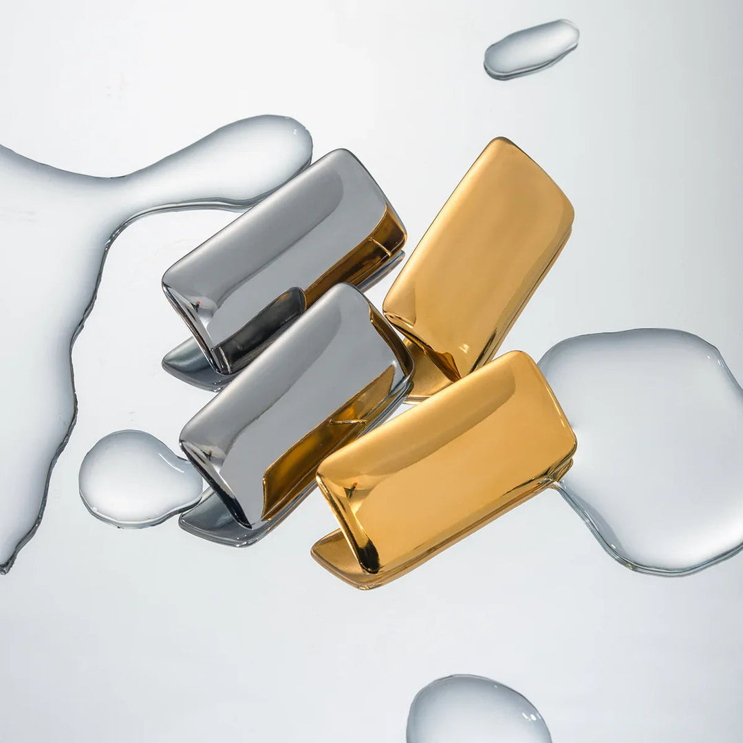 Gold-Plated Geometric Earrings with Waterproof Stainless Steel
