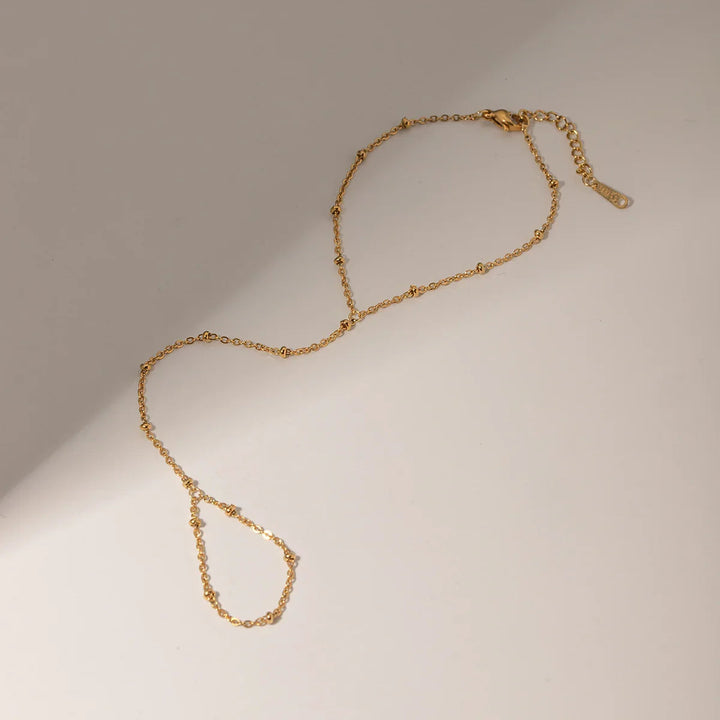 Gold-Plated Chain Bracelet with Hoop Pendant