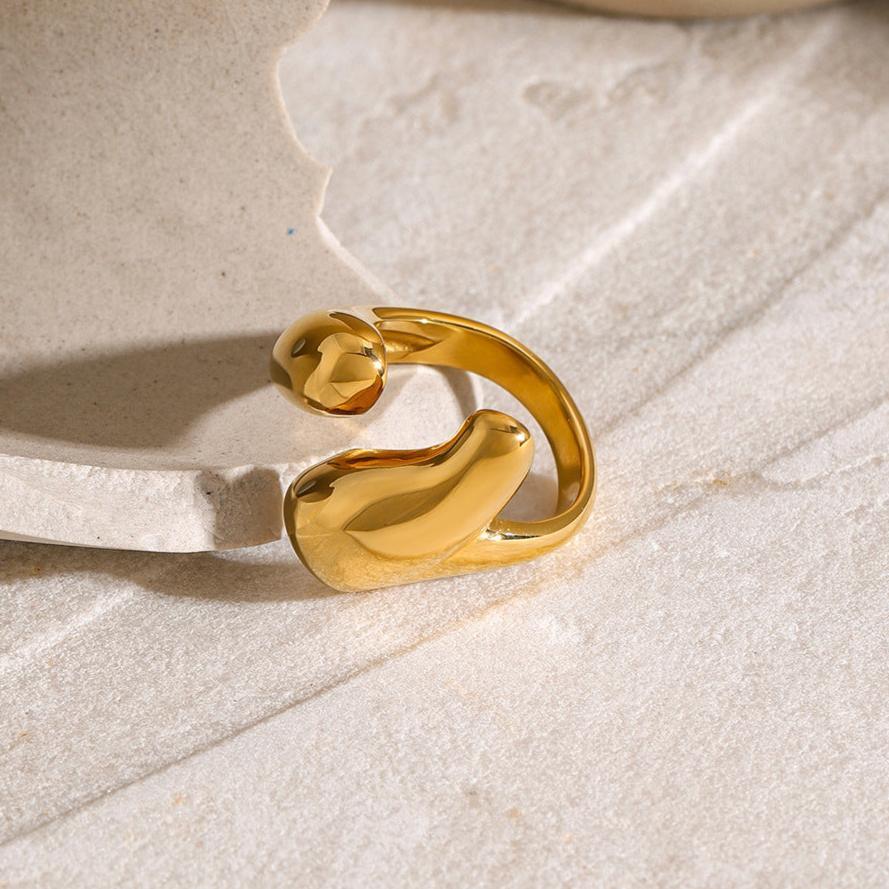 Gold-Plated Geometric Ring