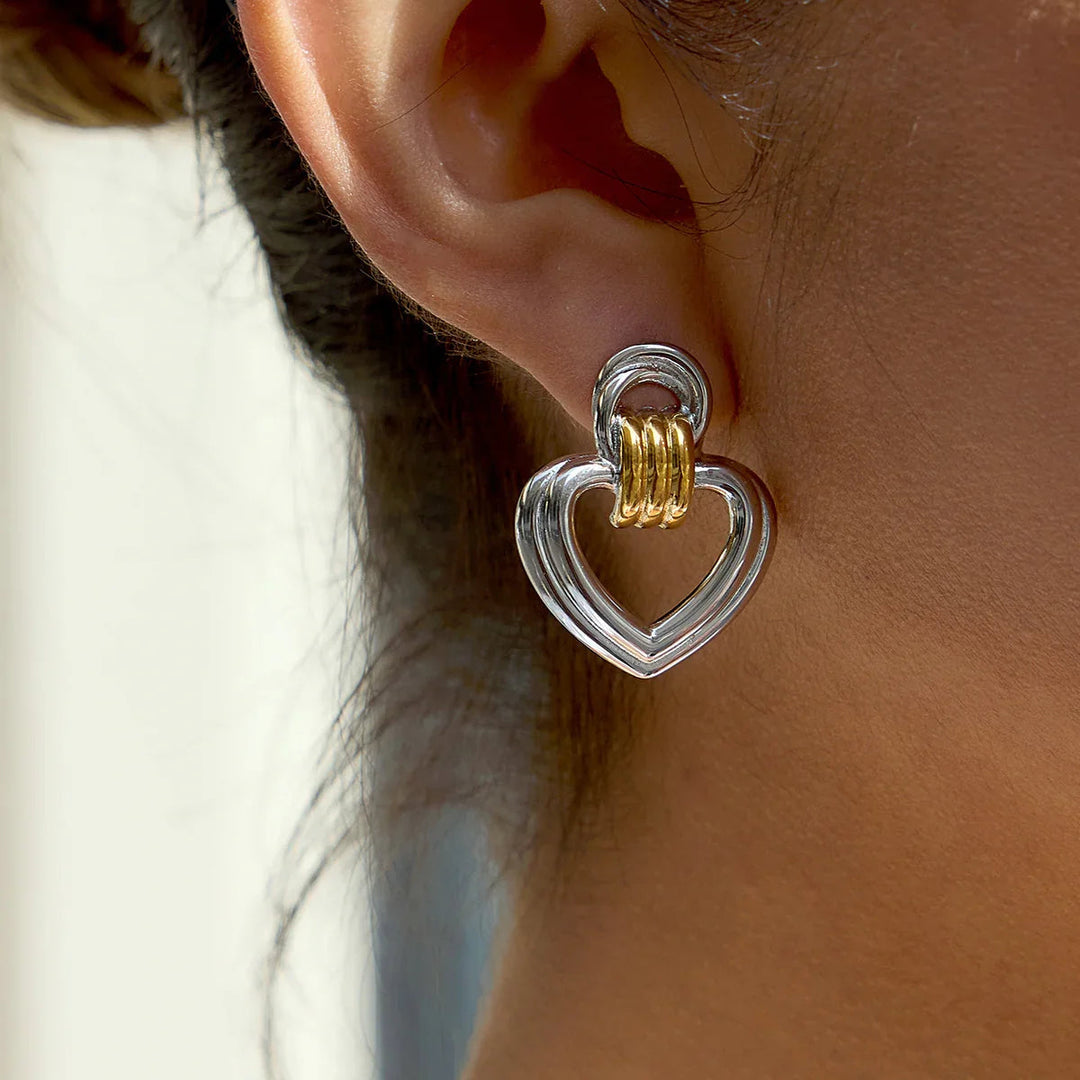Gold-Plated Heart Earrings for Women