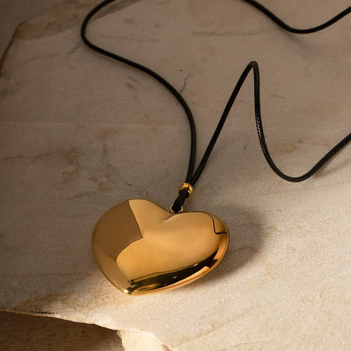 Gold-Plated Heart Pendant Necklace