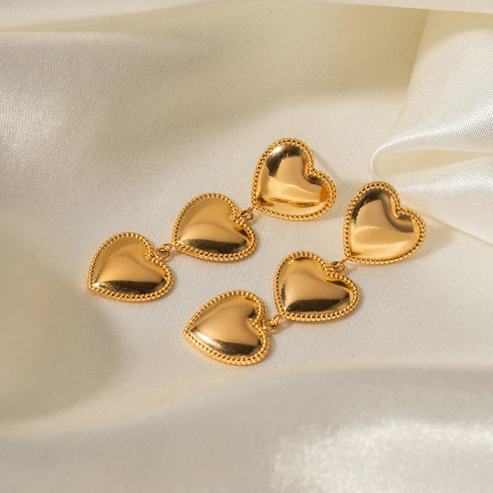 Gold-Plated Heart Earrings