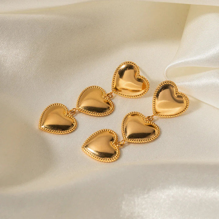 Gold-Plated Heart Earrings