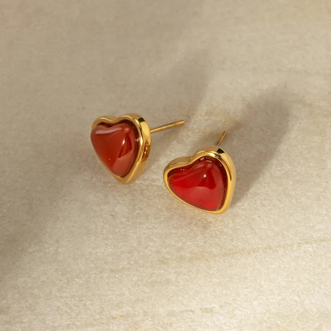 Gold-Plated Heart Design Earrings for Everyday Elegance