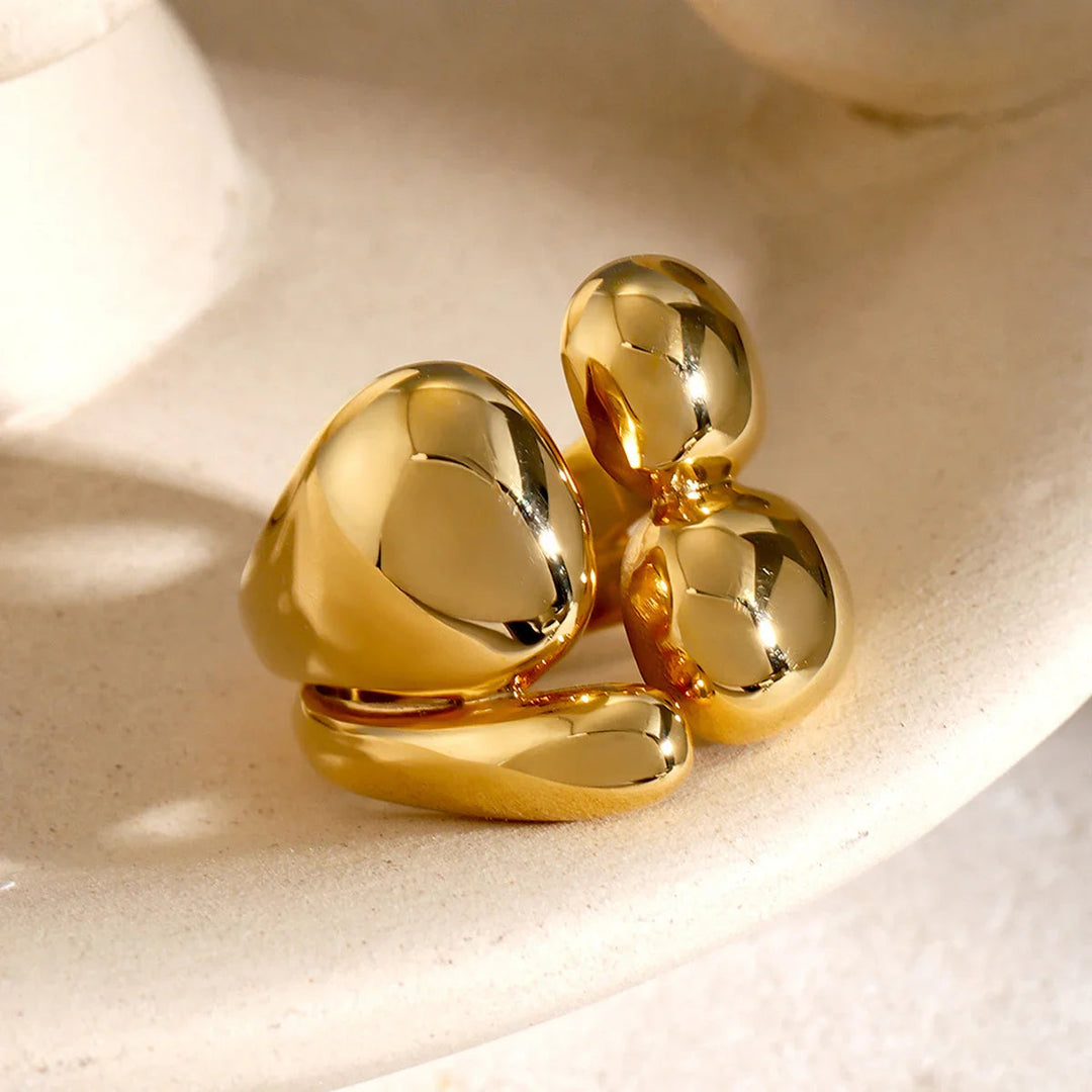 Gold-Plated Ring with Twisted Bands