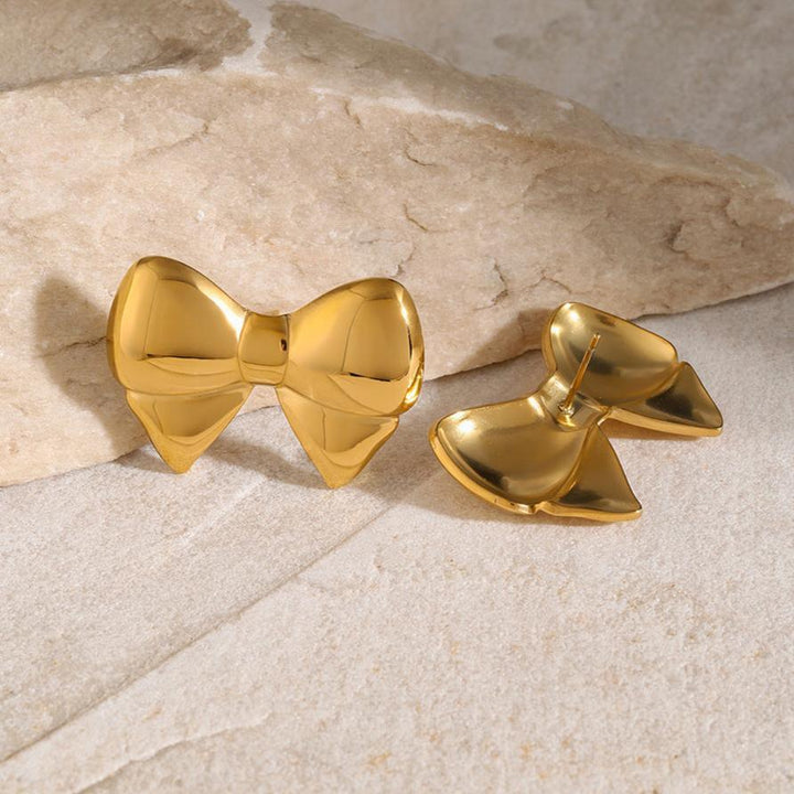 Gold-Plated Bow Earrings