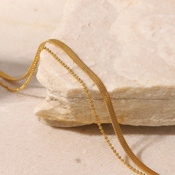 Gold-Plated Layered Anklet Elegant with Adjustable Length