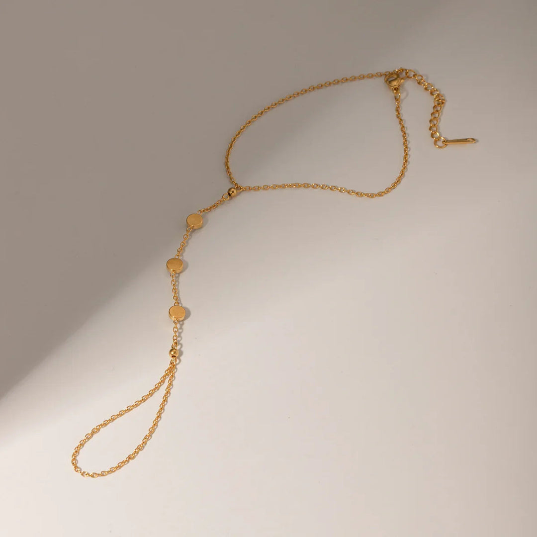 Gold Plated Cubic Zirconia Hand Chain Bracelet for Women