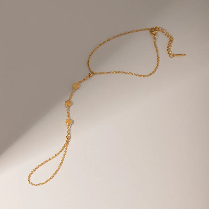 Gold Plated Cubic Zirconia Hand Chain Bracelet for Women