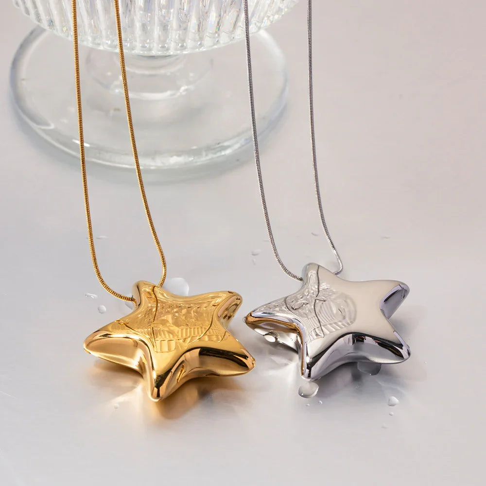 Gold-Plated Star Pendant Necklace for Women