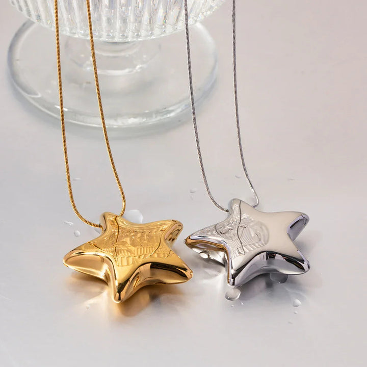 Gold-Plated Star Pendant Necklace for Women