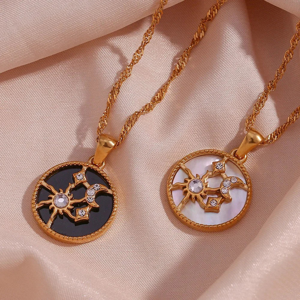 Gold-Plated Celestial Pendant Necklace For Women