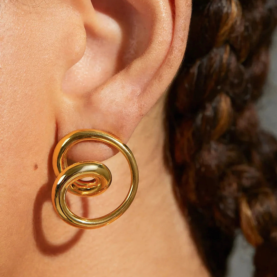Gold-Plated Twisted Hoop Earrings