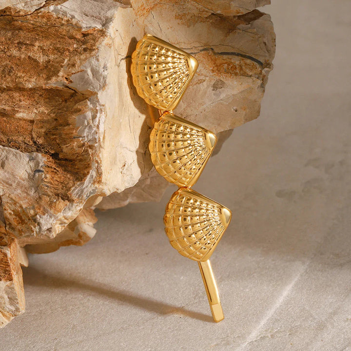 Gold-Plated Coastal Seashells French Pin