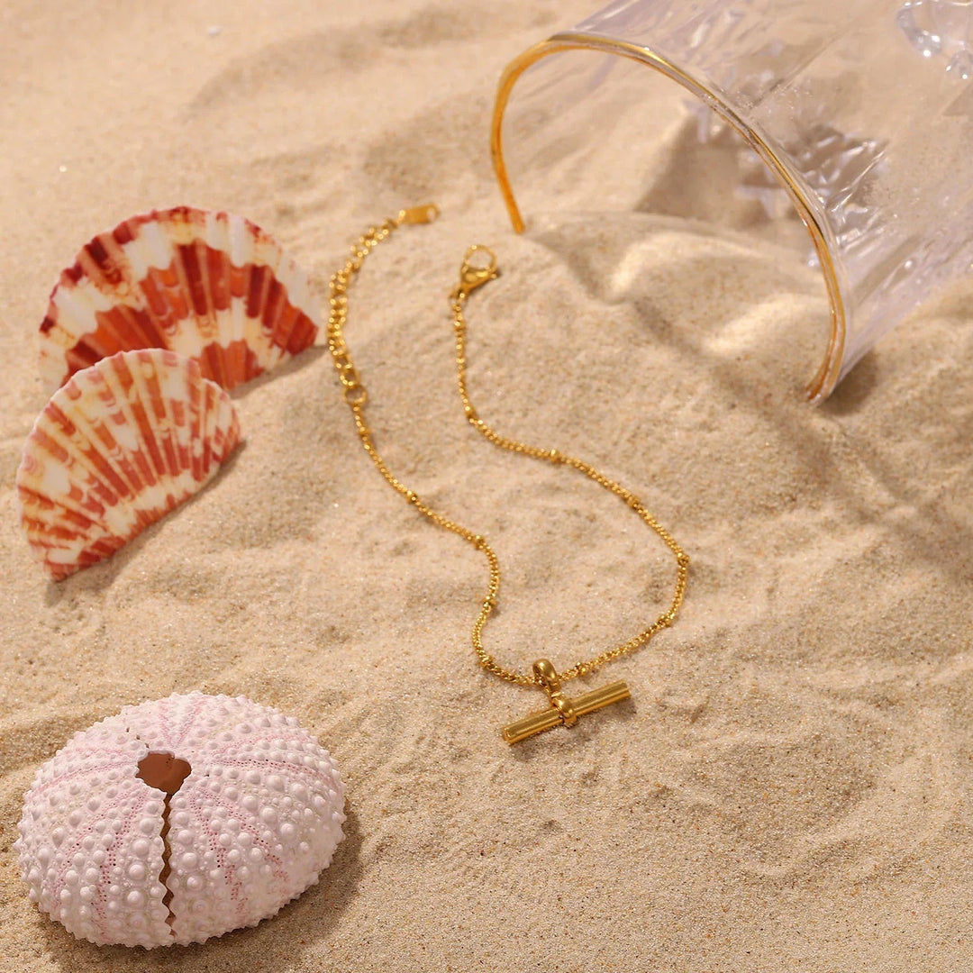 Gold-Plated Anklet with Delicate Chain Elegant and Timeless