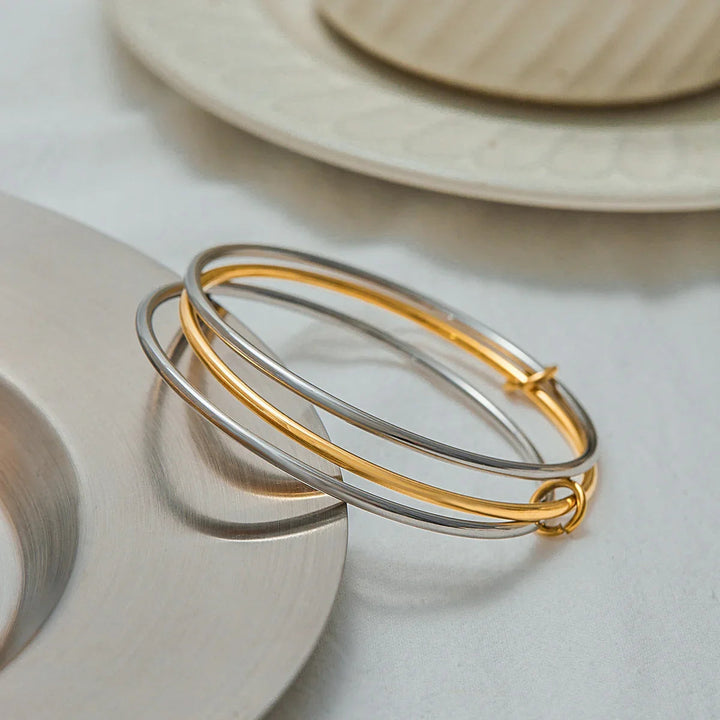 Gold Plated and Silver Plated Bangle Bracelet for Women