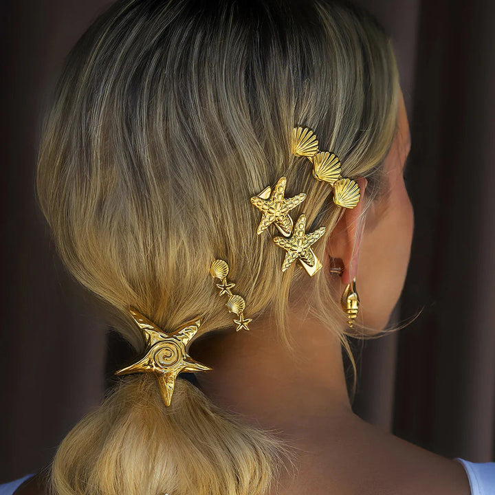 Gold-Plated Starfish Hair Clip