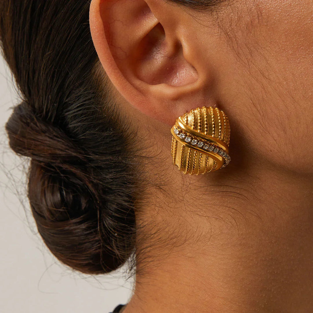 Gold-Plated Earrings with Cubic Zirconia