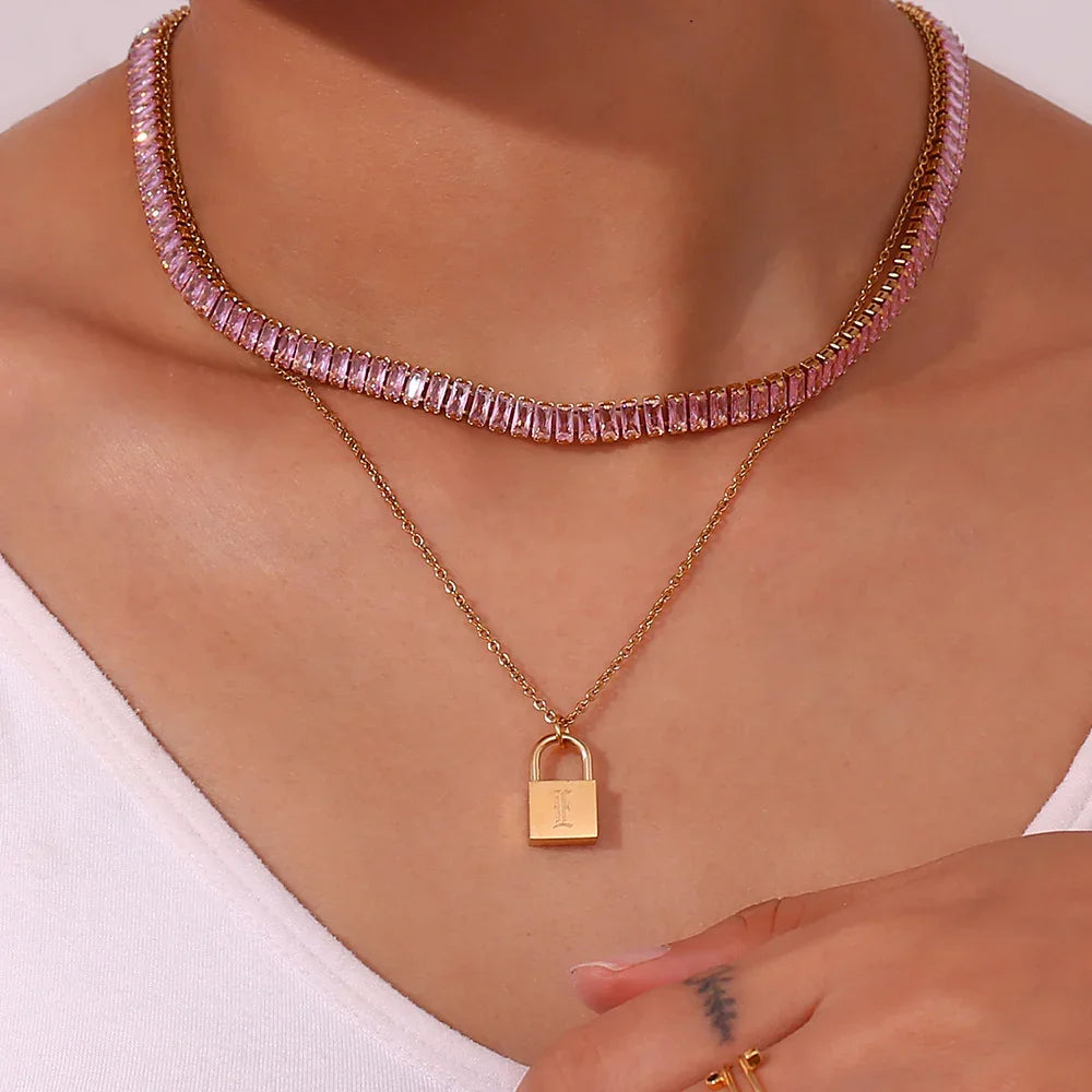 Gold-Plated Diamond Necklace For Women