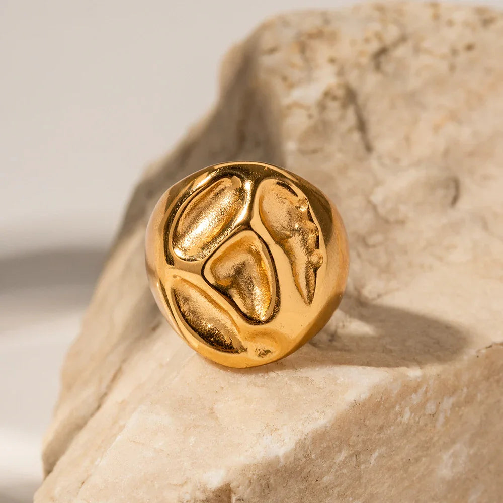 Gold-Plated Irregular Statement Ring for Women