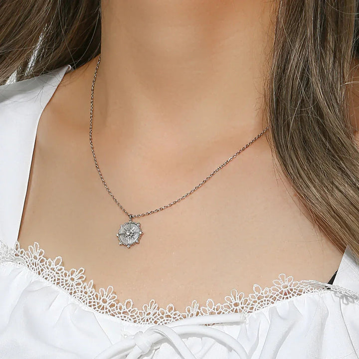 Gold-Plated CZ Star Pendant Necklace For Women
