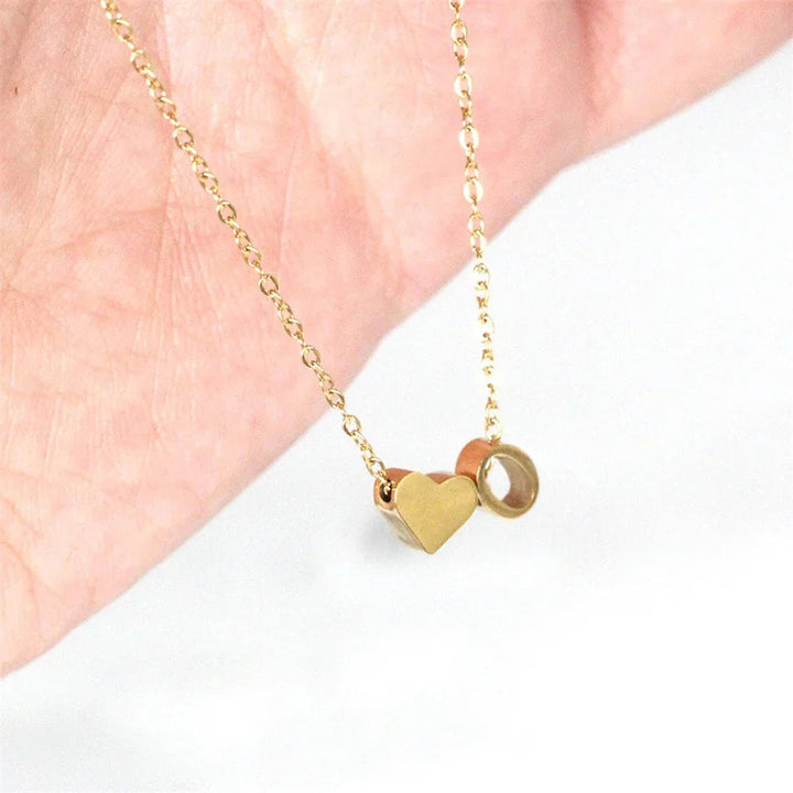 Gold-Plated Initial Heart Pendant Necklace
