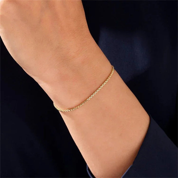 Gold-Plated Minimalist Chain Bracelet for Women