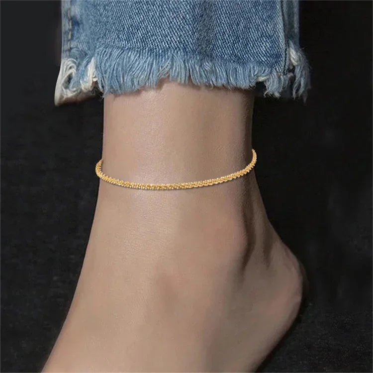 Gold-Plated Minimalist Chain Anklet for Women