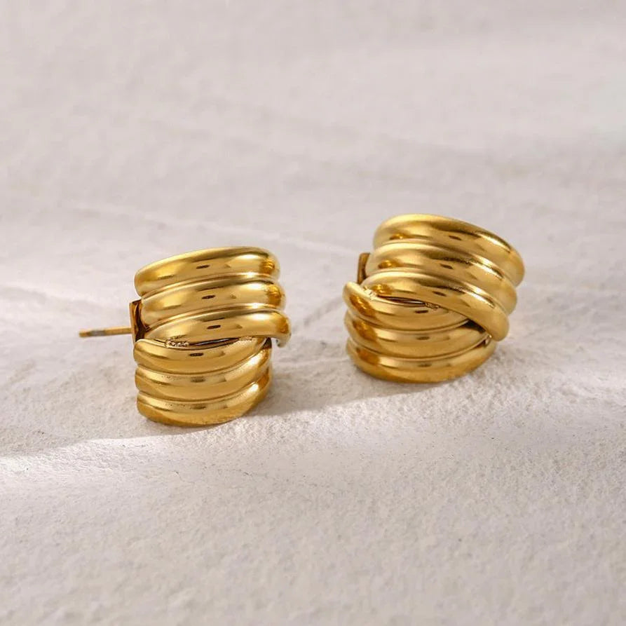 Gold-Plated Stainless Steel Geometric Earrings