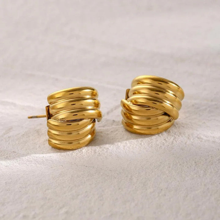 Gold-Plated Stainless Steel Geometric Earrings