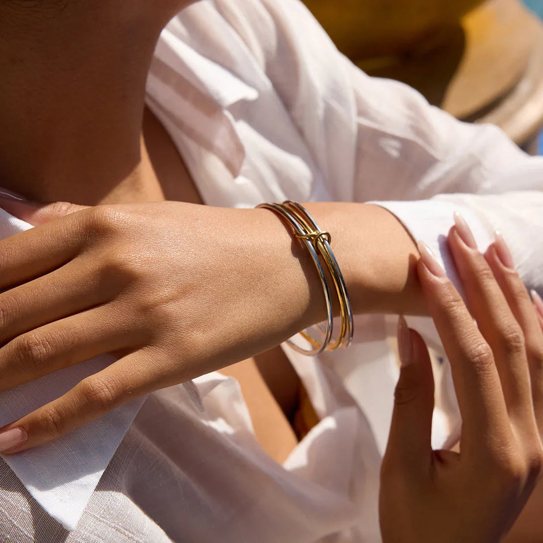 Gold Plated and Silver Plated Bangle Bracelet for Women
