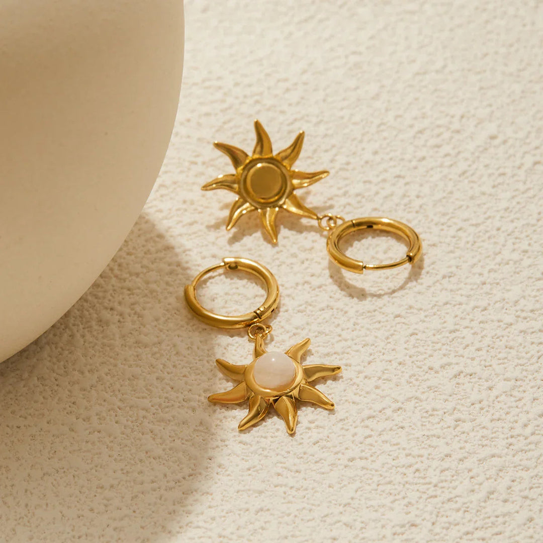 Gold Plated Synthetic Stone Drop Earrings for Women